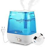 BEAR Humidificador de Relleno Superior 6L, 28dB Ultra Silencioso para Bebés y Plantas, 35 Horas de Funcionamiento, Con Bandeja de Aromaterapia, Boquilla de Vapor Expandible 360°, Apagado Automático